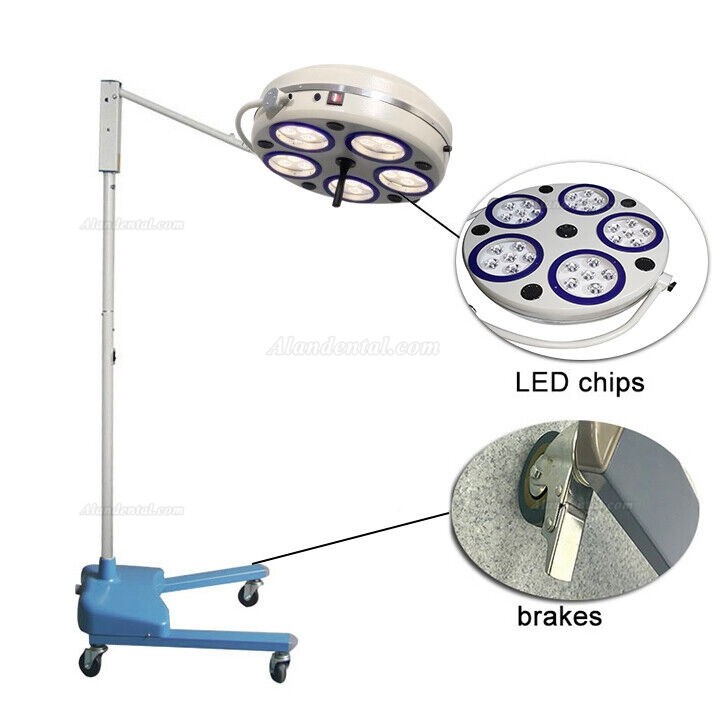 Dental Surgical Light Mobile LED Shadowless Operating Lamp 5 Reflectors 30 LEDs